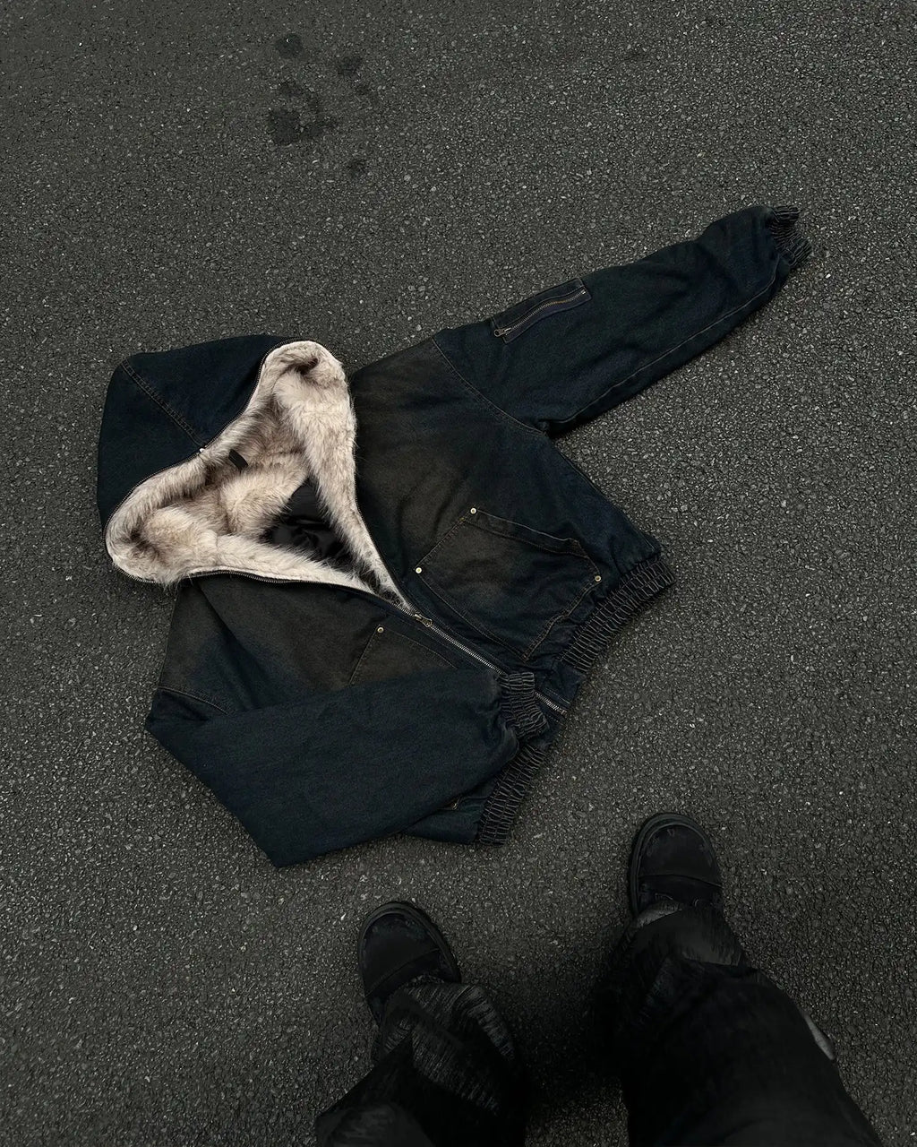 Vintage Distressed Hooded Jacket