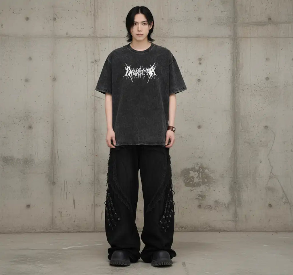 Restless Acid-Wash Tee – Black