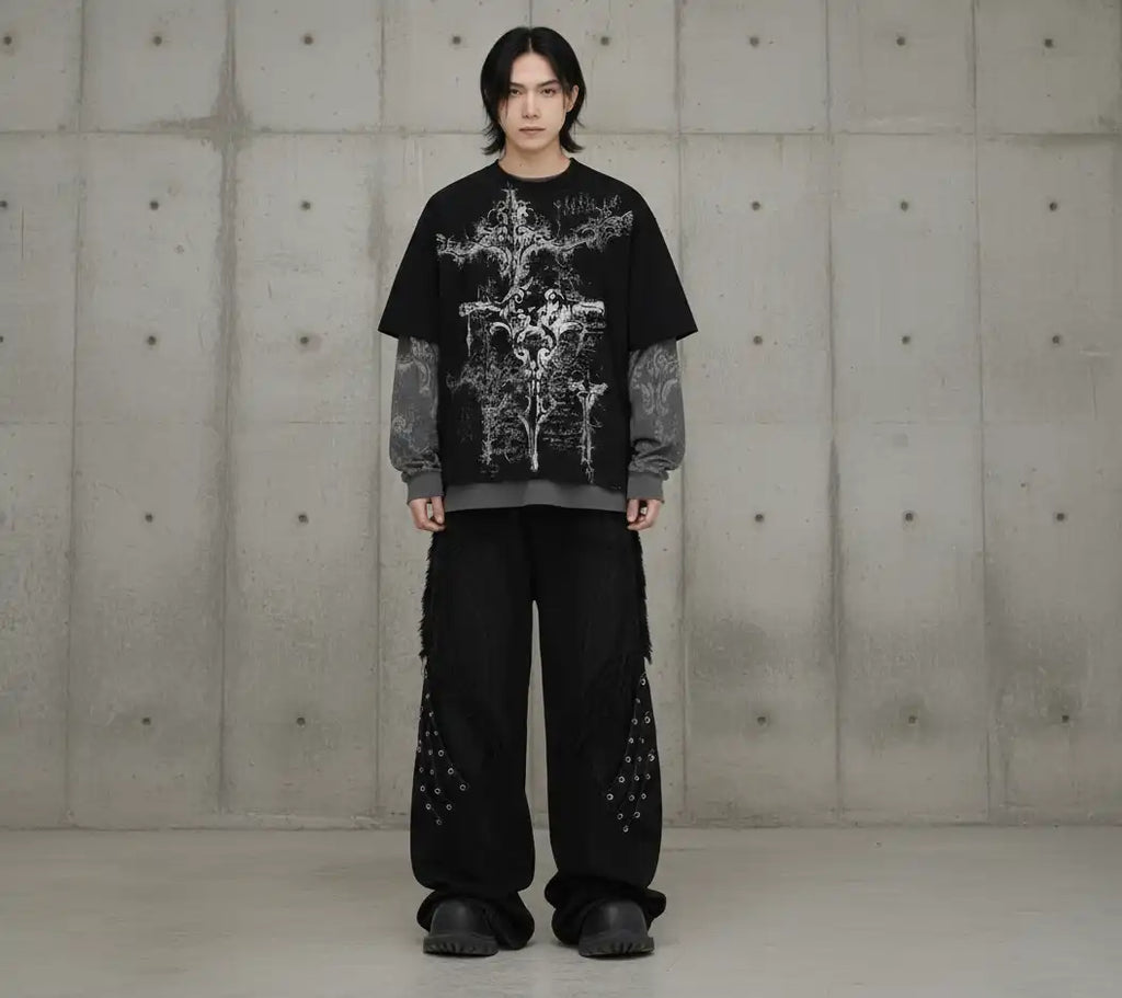 Gothic Crossfade Longsleeve Tee – Black