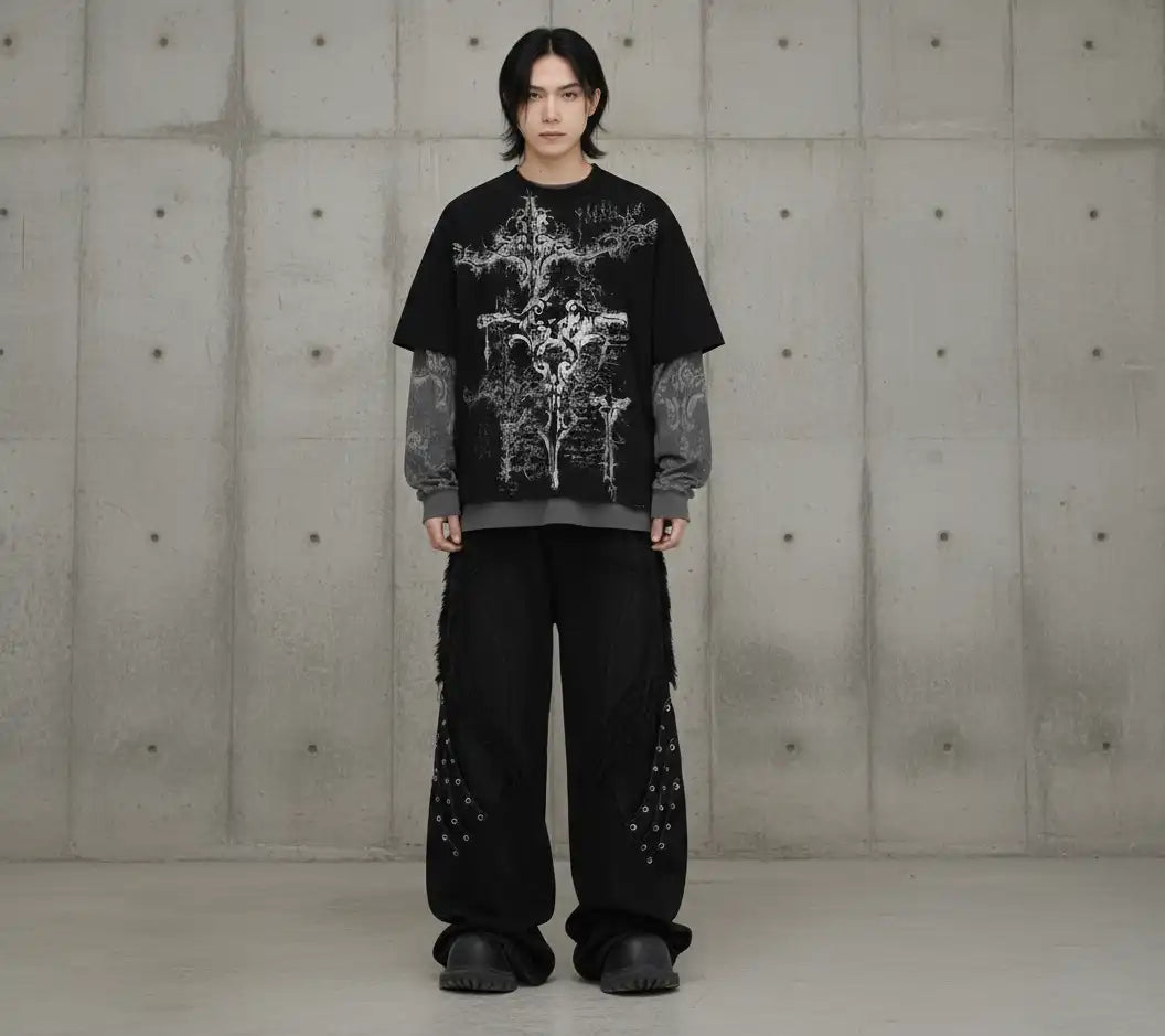 Gothic Crossfade Longsleeve Tee – Black