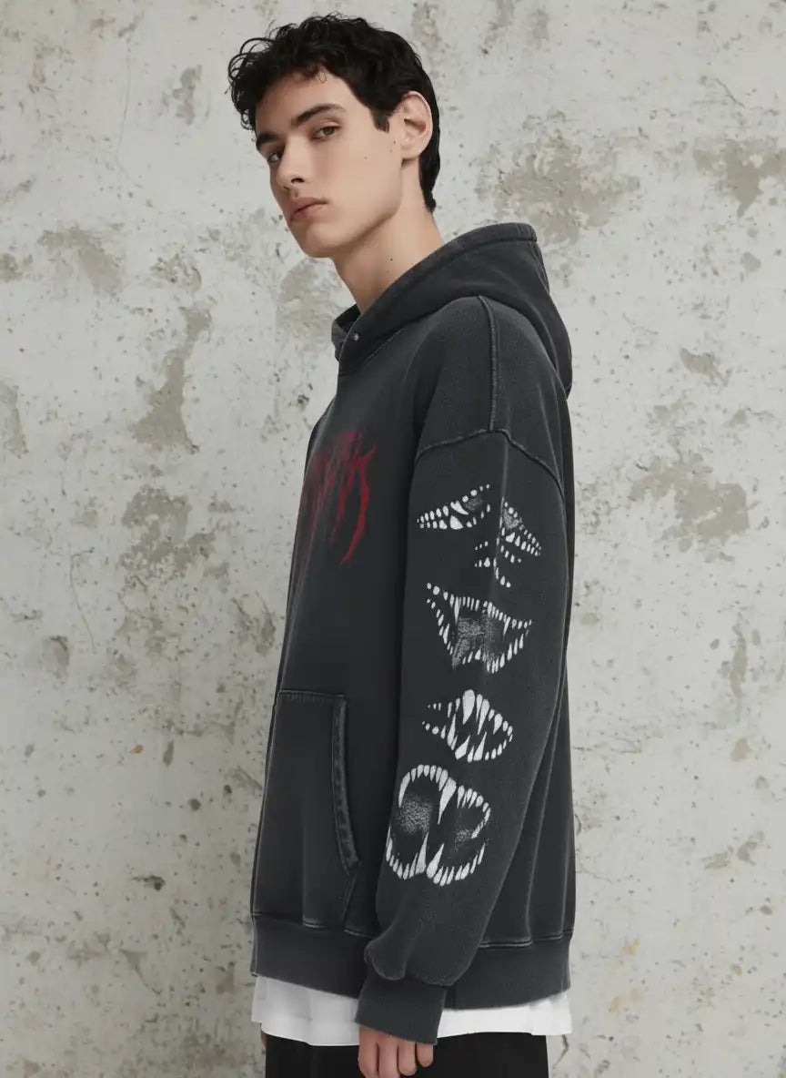 Berserk Chaos Hoodie – Washed Black