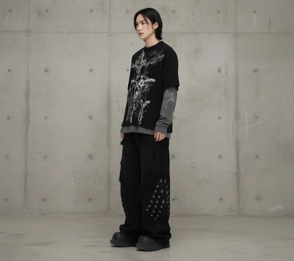 Gothic Crossfade Longsleeve Tee – Black