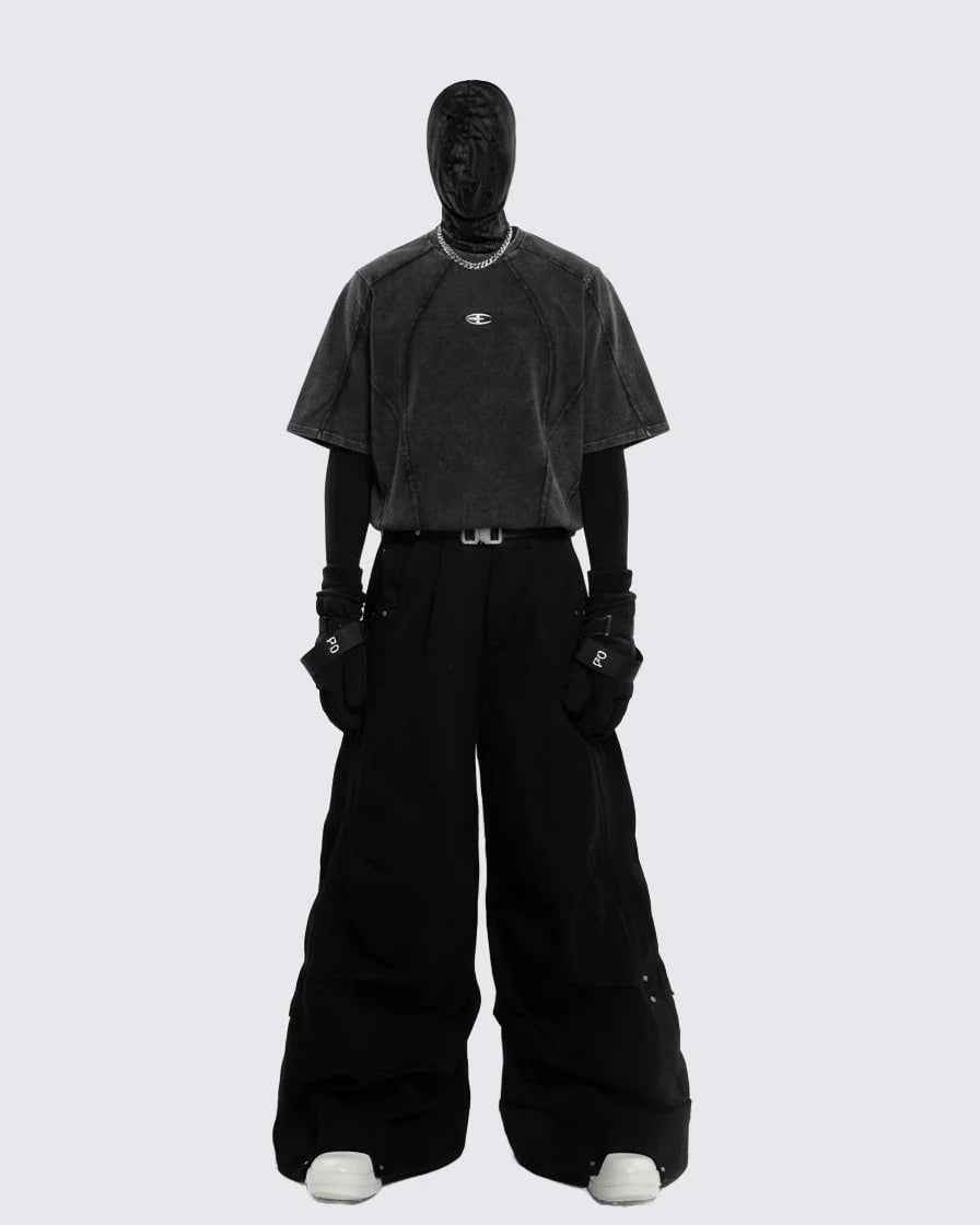 Split Raw Edge Short Sleeve T-Shirt