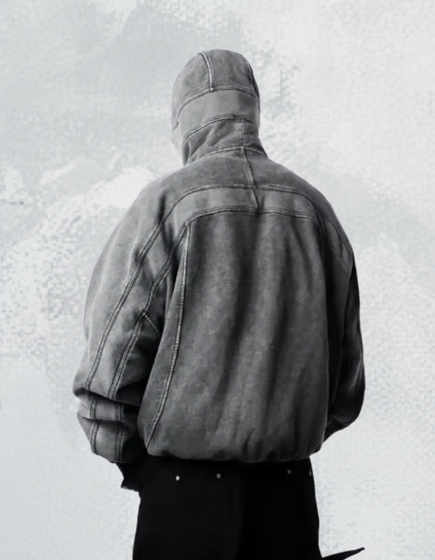 Shadow Ninja Balaclava Hoodie – Washed Grey