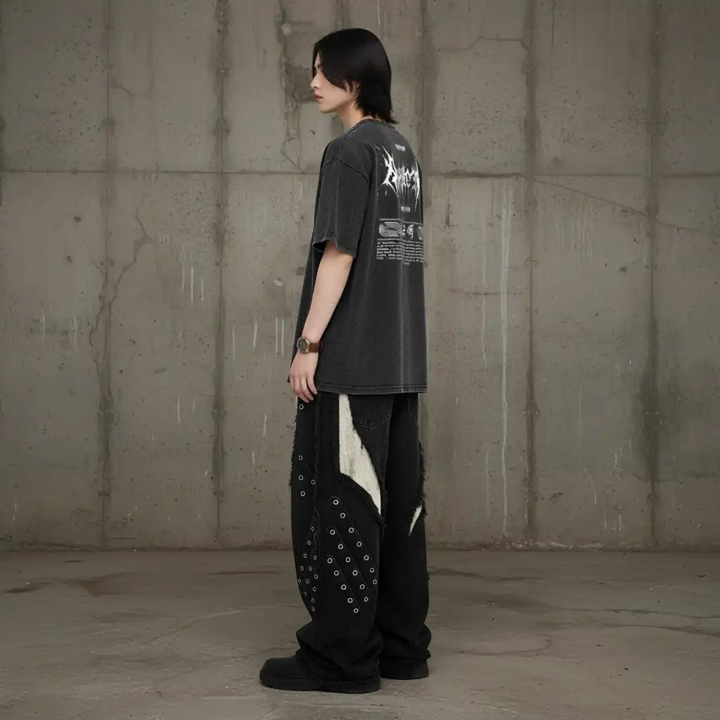 Restless Acid-Wash Tee – Black