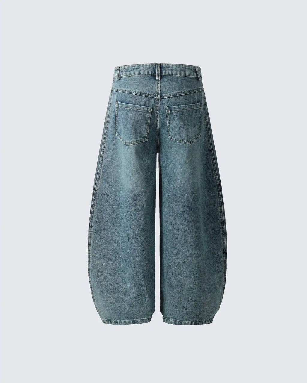 Contrast Striped Wide-Leg Denim Pants