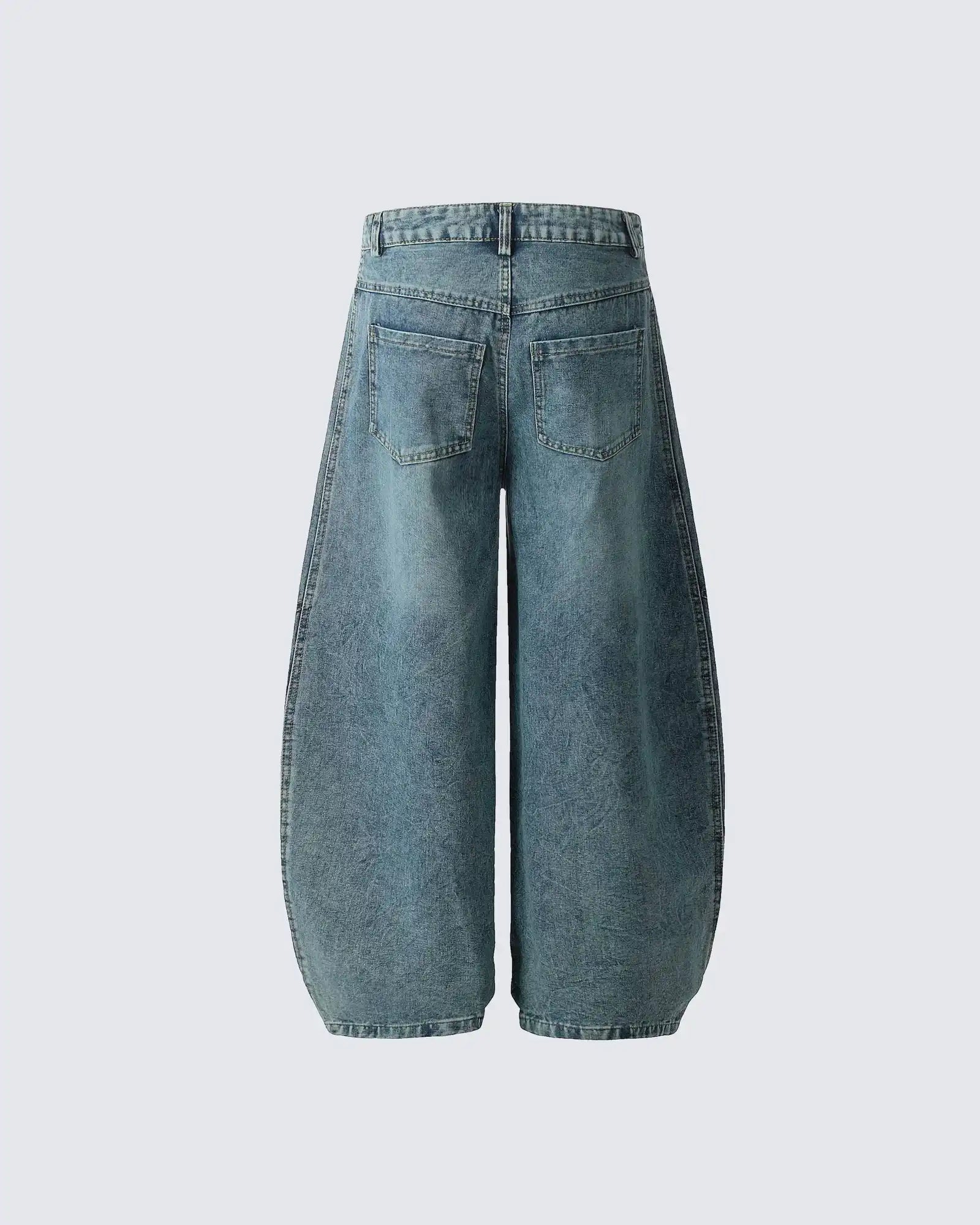 Contrast Striped Wide-Leg Denim Pants