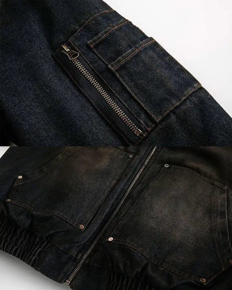 Vintage Distressed Hooded Jacket