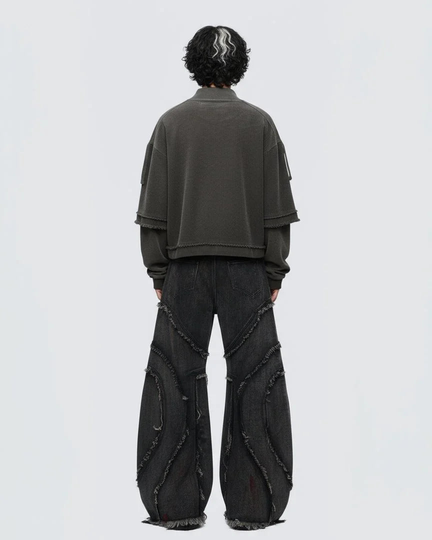 Patchwork Distressed Sweatshirt