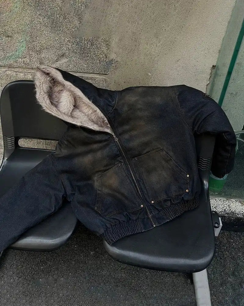 Vintage Distressed Hooded Jacket