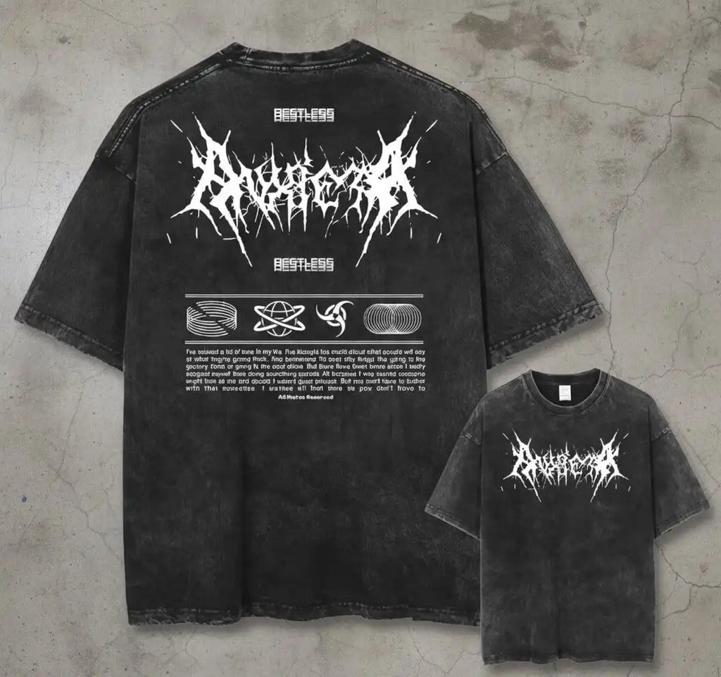 Restless Acid-Wash Tee – Black