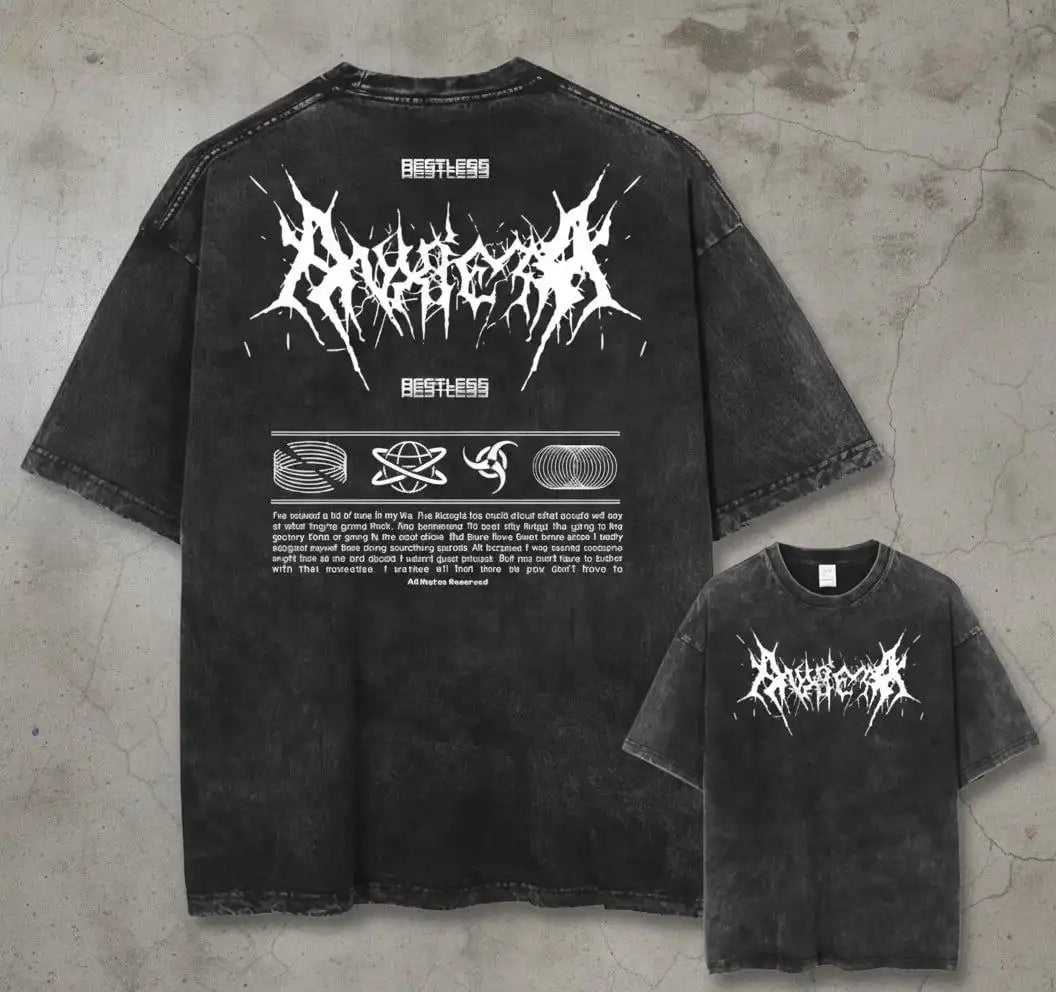 Restless Acid-Wash Tee – Black