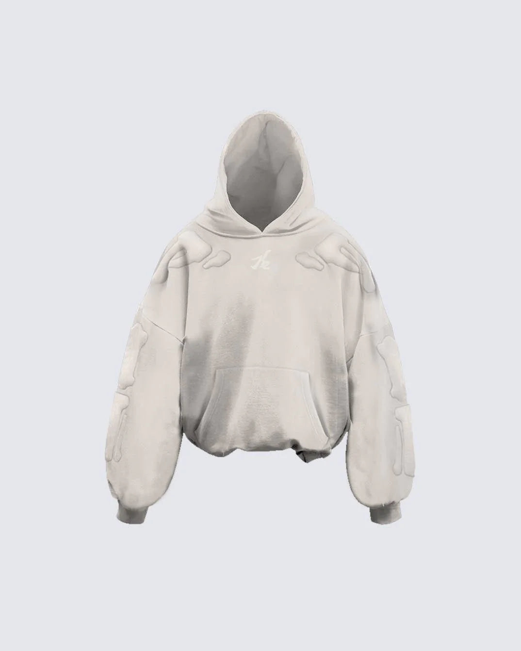 Warm Textured Double-Layer 3D Skeleton Hoodie