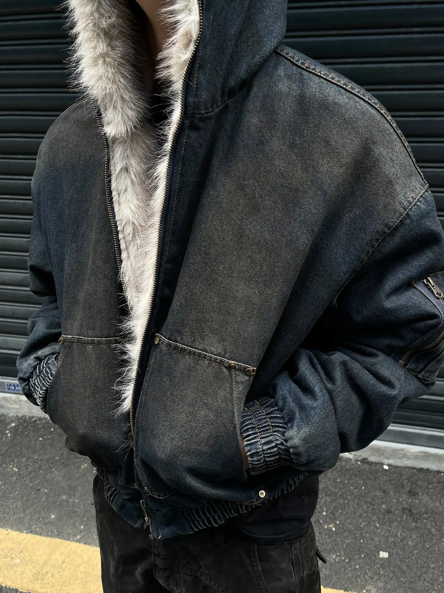 Vintage Distressed Hooded Jacket